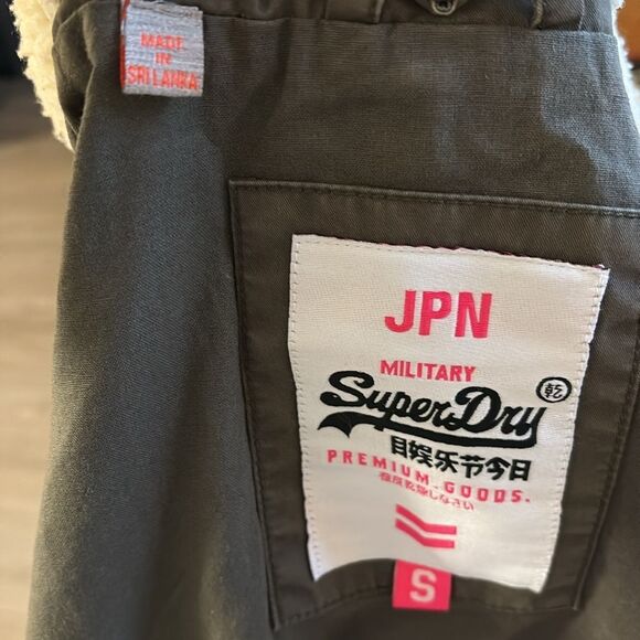 Superdry The Rookie Military Utility Jacket w Shearling Collar British Patches - Picture 7 of 10